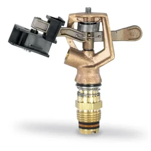 Impact sprinkler with wedge drive and threaded inlet for irrigation