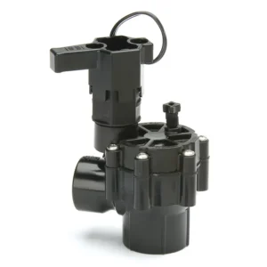 Angle inline irrigation valve with diaphragm control and bleed ports